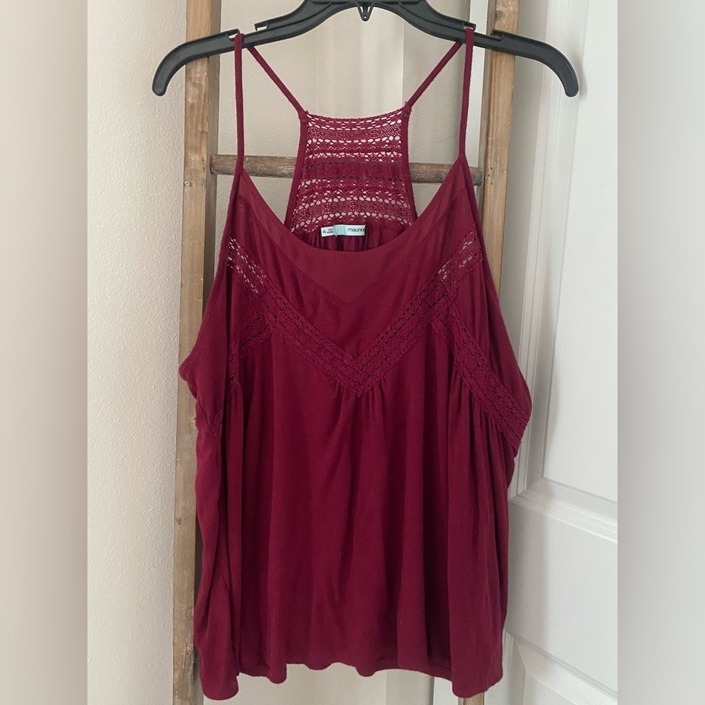 Maurice’s - Lace Flowy Maroon Tank Top - XXL